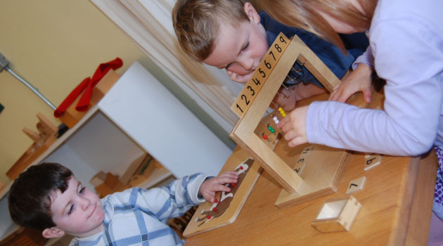 Children doing a table activity