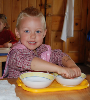 Boy playing at Pearth Children's House